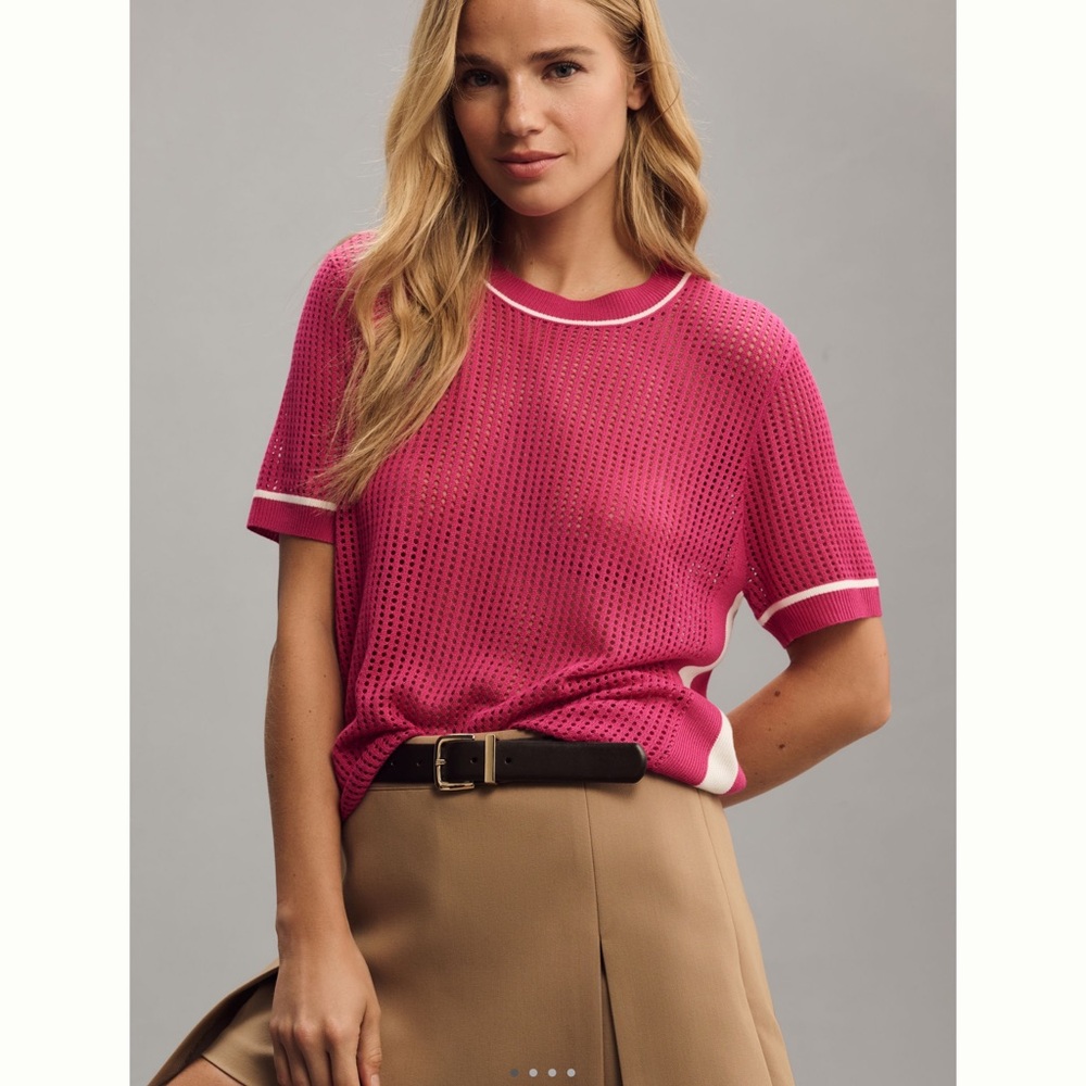 By Anthropologie sporty mesh sweater tee